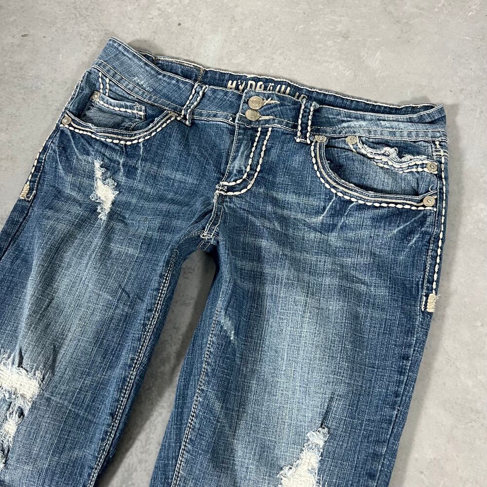 Bootcut Low Rise Hydraulic Women’s Stretch Western Flare Denim Jeans Size: 13/14 - Picture 2 of 11